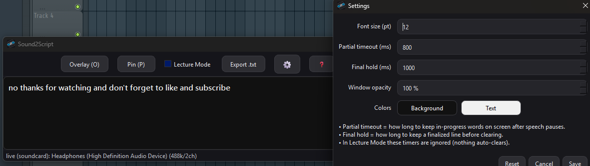 Script2Sound screenshot